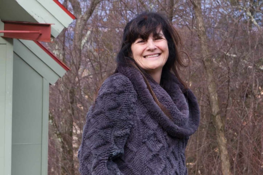 Ruth Reichl looks out at the view from her house and writing studio in Columbia County. Photo courtesy of Berkshire Festival of Women Writers.