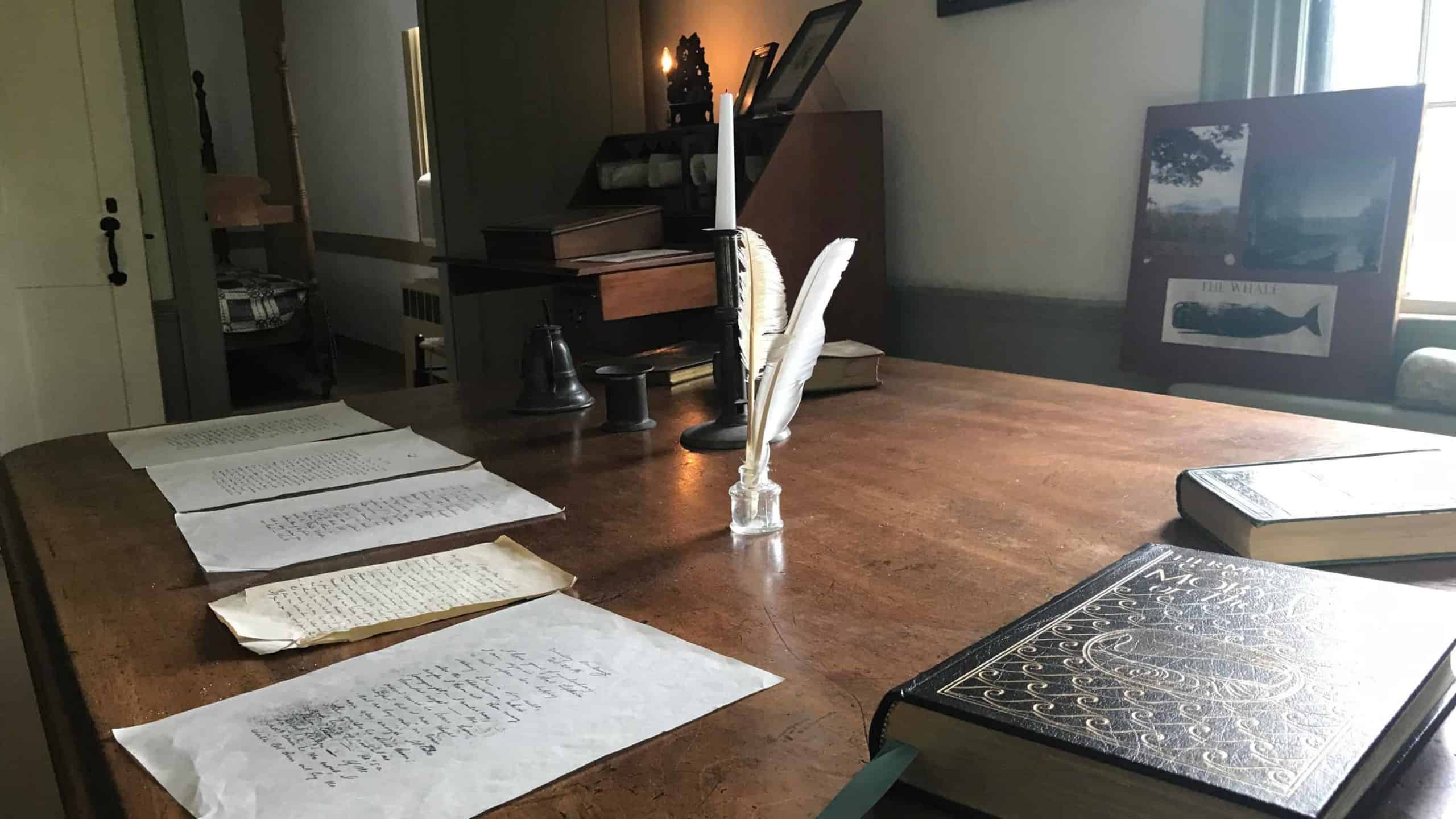 Herman Melville wrote Moby-Dick at his desk at Arrowhead in Pittsfield.