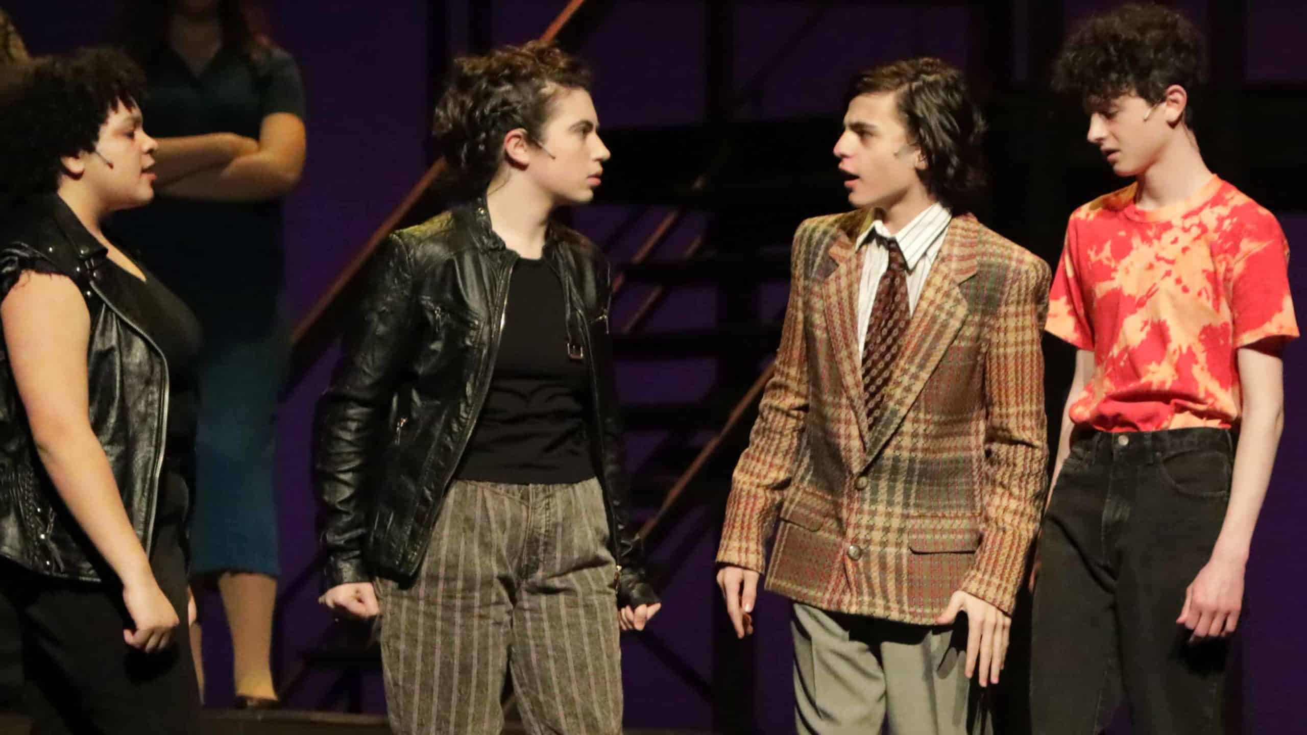 Izzy Brown, Elizabeth Erwin, Ben Glockner and Alex Boyd face off in in Footloose with the Berkshire Theatre Group. Press photo courtesy of BTG.