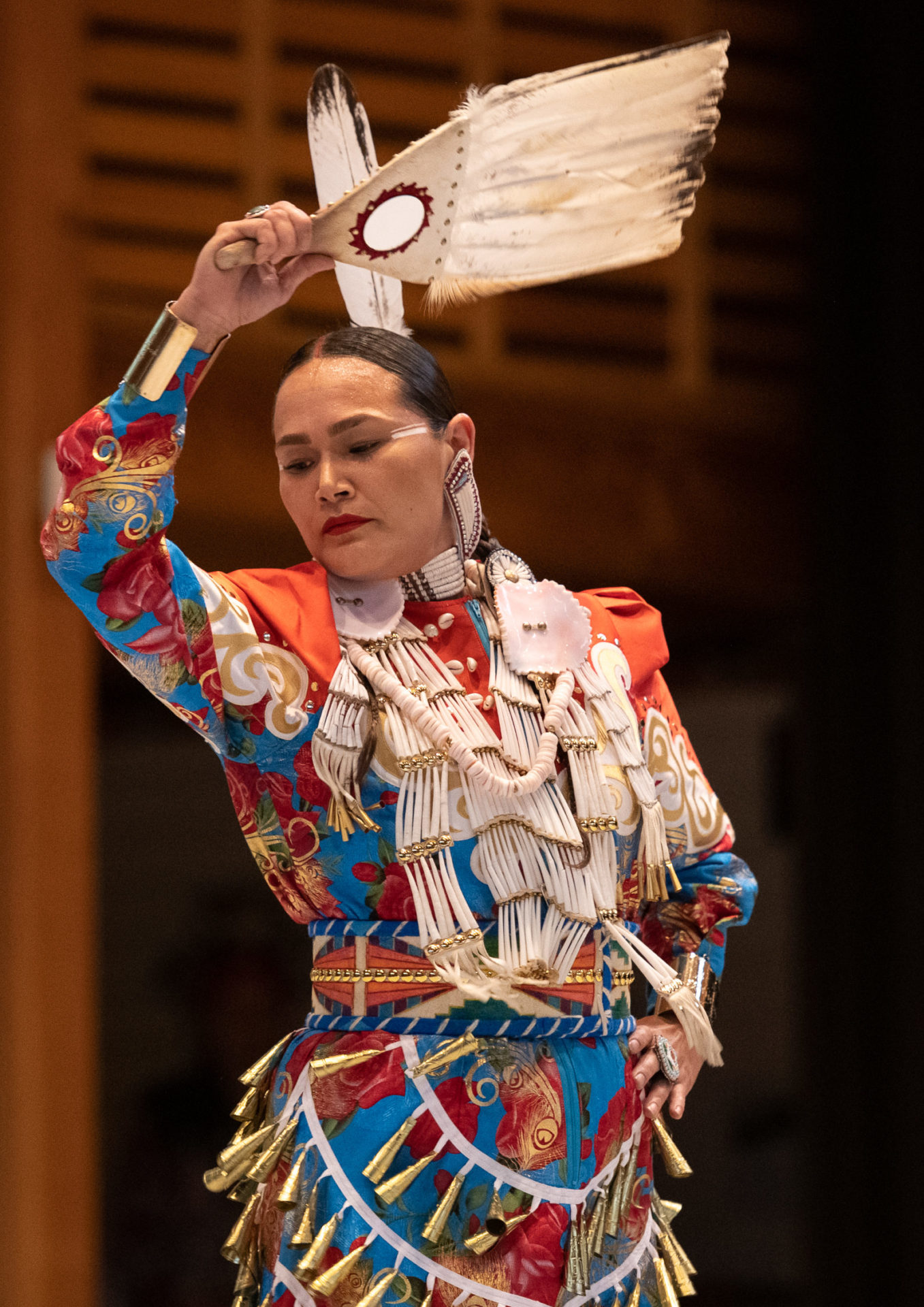World champion jingle dancer Acosia Red Elk performs at Jacob's Pillow Dance Festival. Press photo courtesy of the Pillow