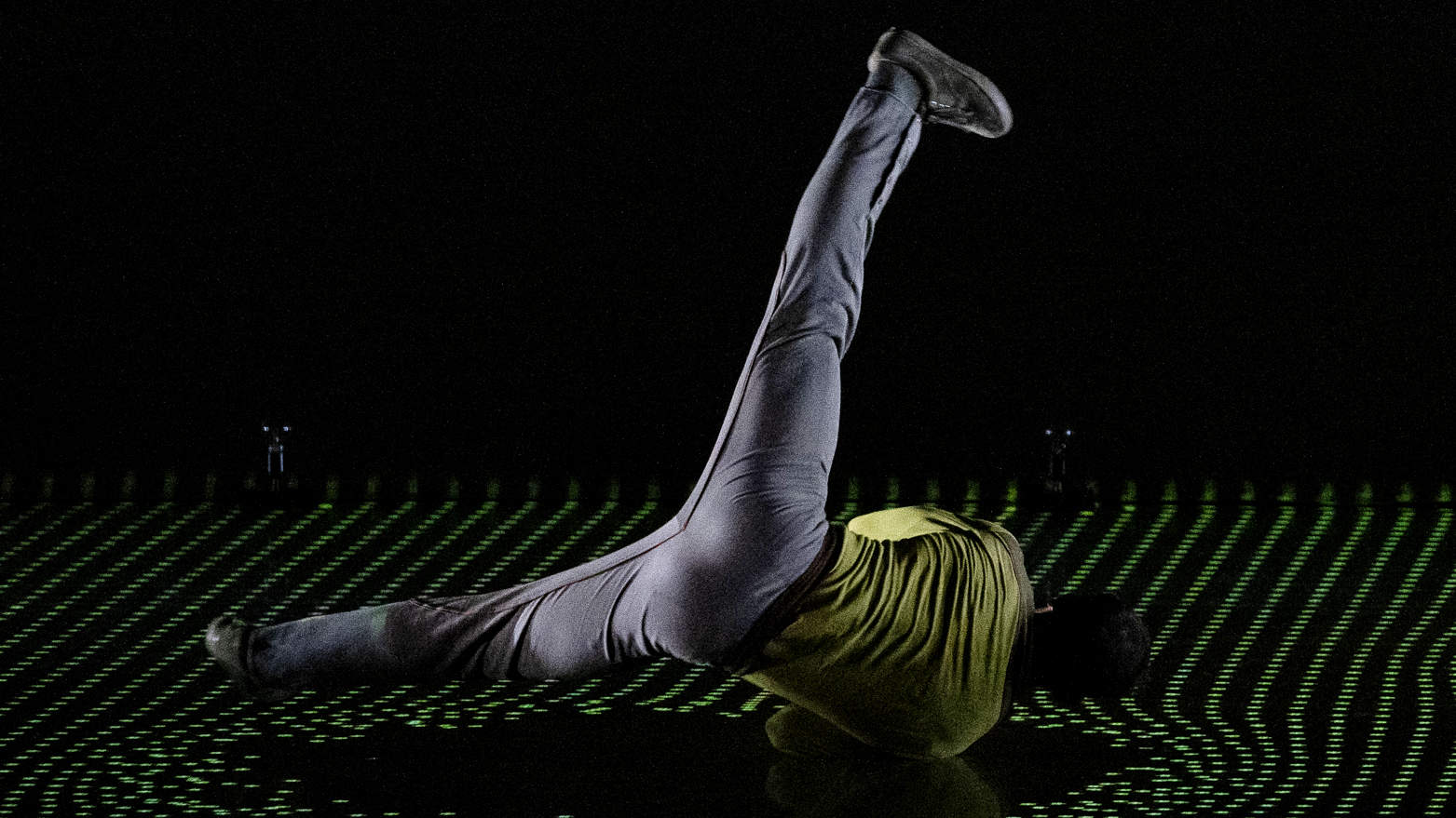 Dancers in Compagnie Käfig perform with lights in digital projections in in 'Pixel.' Press photo courtesy of Jacob's Pillow Dance Festival