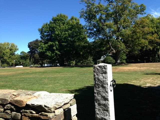 This hitching posts stands at the site of the Benjamin Grovesnor Inn on "the Street," once a hostelry known up and down the coast (according to Susan Jowett Griggs).