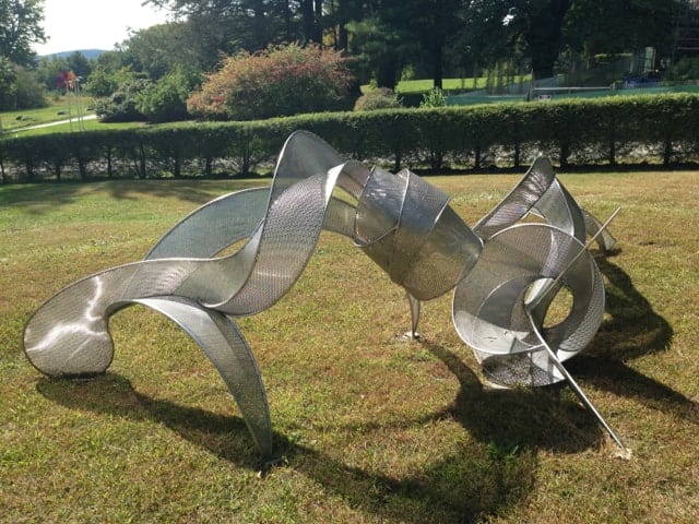 Nancy Selvage's 'Pollinate' imagines the movement of pollen and insects in stainless steel. Photo by Kate Abbott