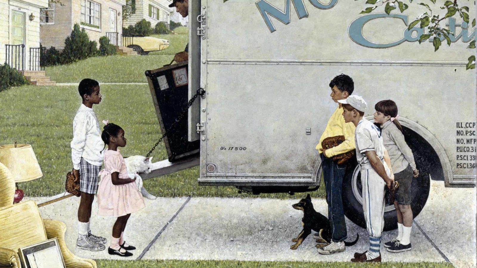 Norman Rockwell's painting 'New Kids in the Neighborhood' appears at the Norman Rockwell Museum in stockbridge.