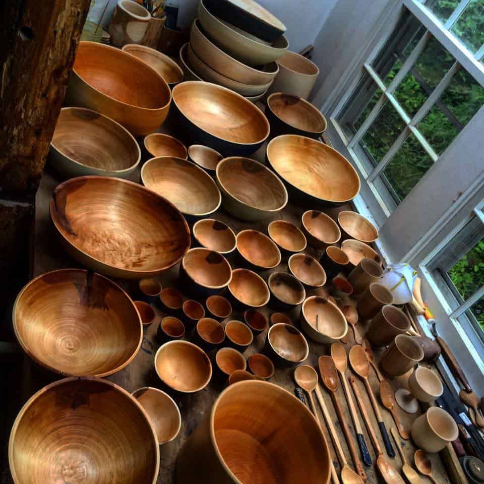 Aubry Woodworks carved bowls, courtesy of the Holiday Shindy