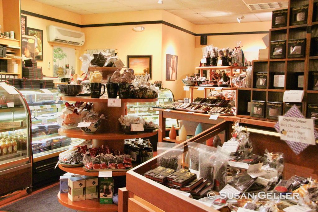 Chocolate Springs in Lenox offers homemade chocolate and baked goods involving it.