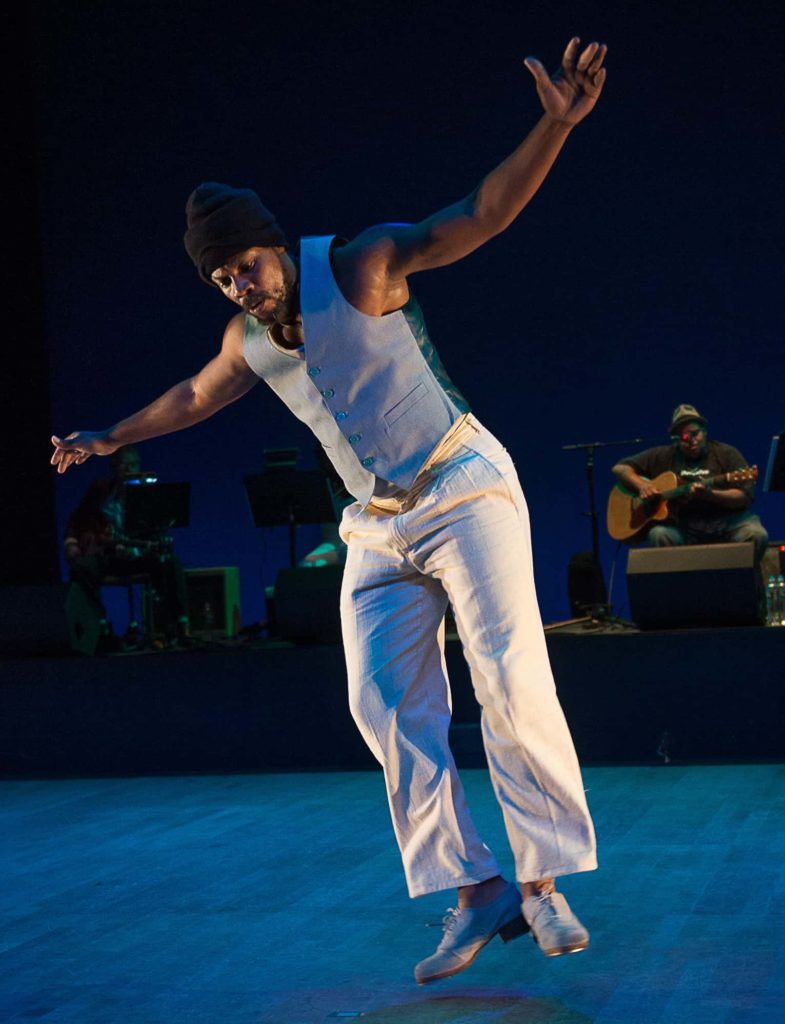 Acclaimed tap artist Derick K. Grant performs in The Blues Project. Photo courtesy of '62 Center
