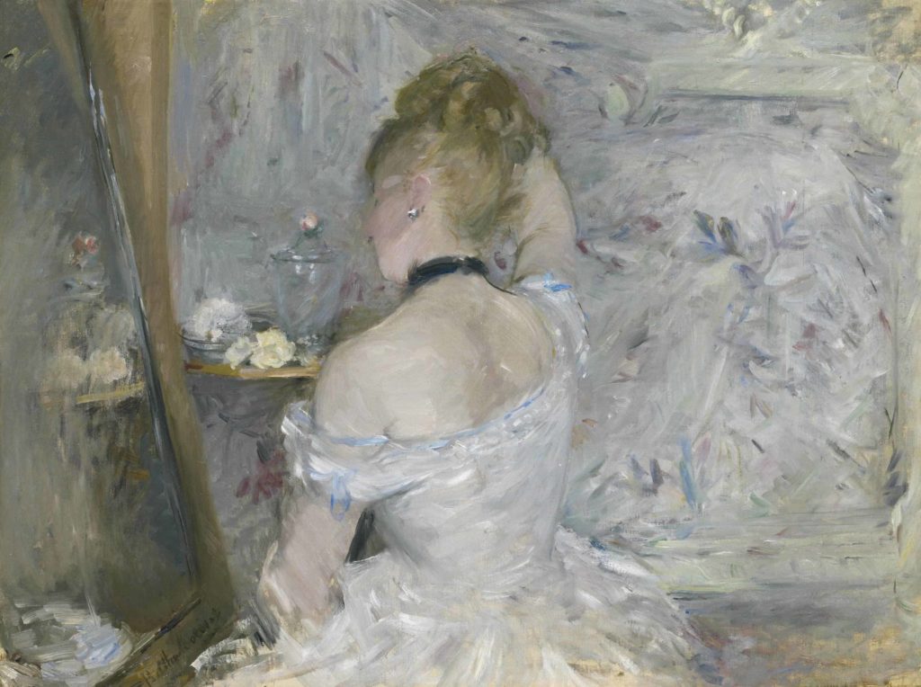 Berthe Morisot's Impressionist work, Woman at Her Toilette, appeared at the Clark Art Institute in Williamstown in Women Artists in Paris 1850 to 1910.
