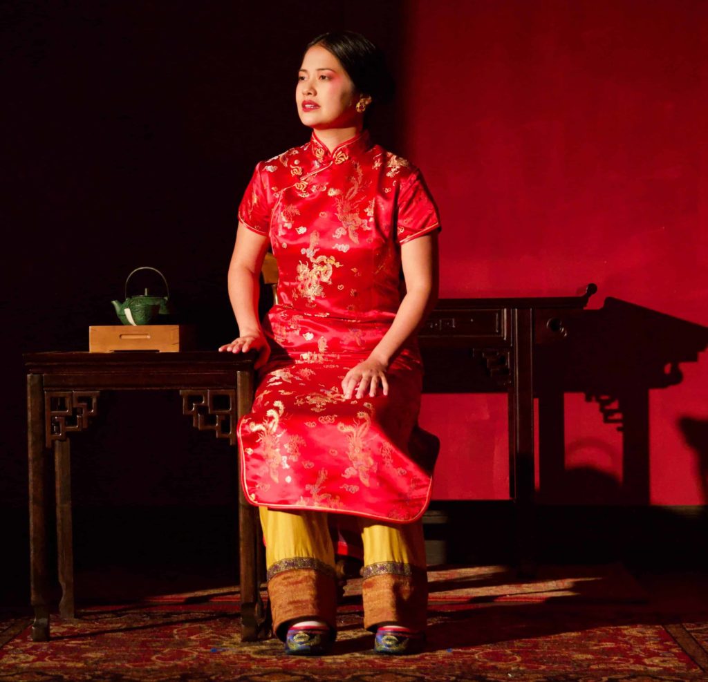 Shannon Tyo appears as Afong Moy in The Chinese Lady at Barrington Stage Company.