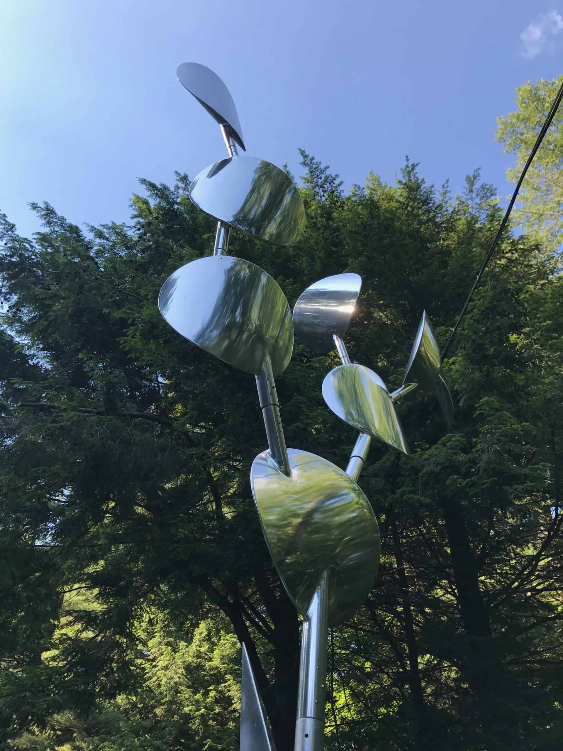 Kinetic sculpture glints at Chesterwood in the annual contemporary show in summer 2018.