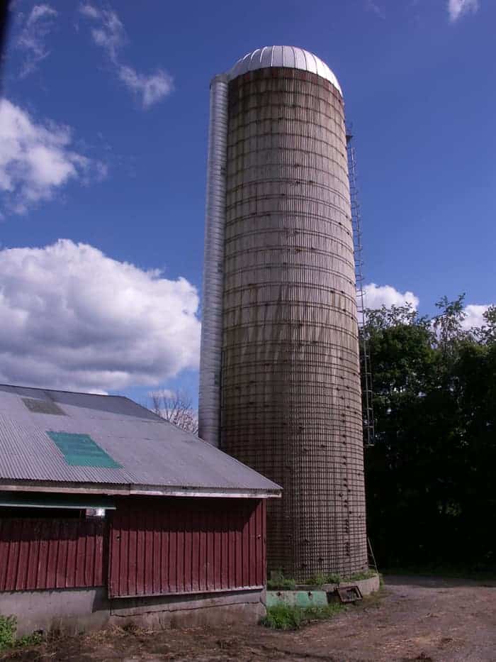 A silo touches the sky at Cricket Creek Farm in Williamstown.
