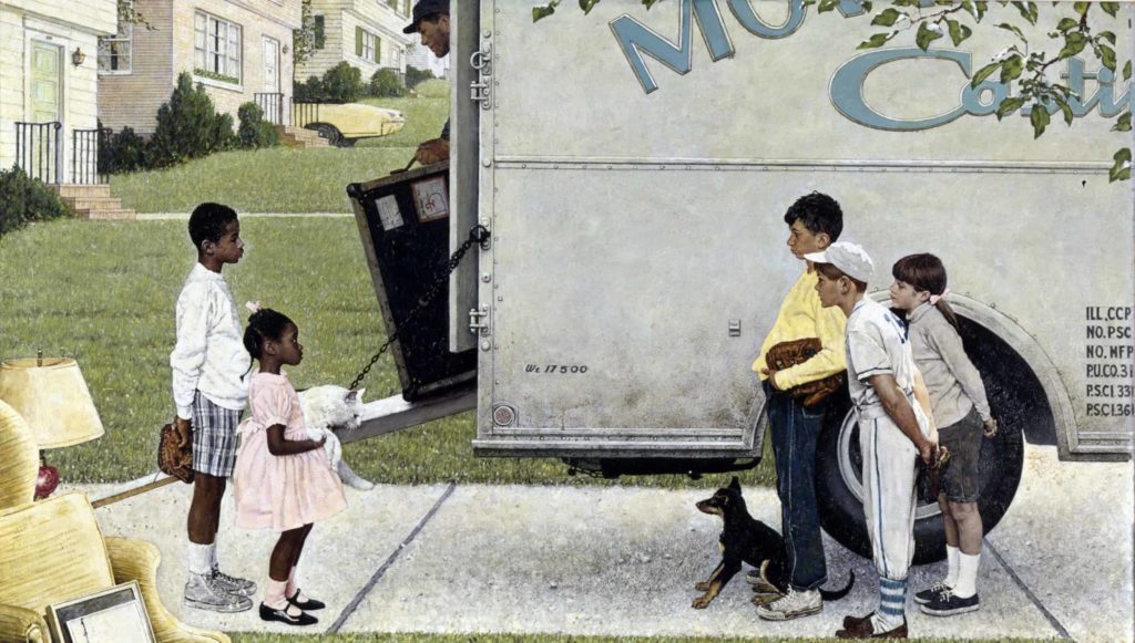 New Kids in the Neighborhood by Norman Rockwell.