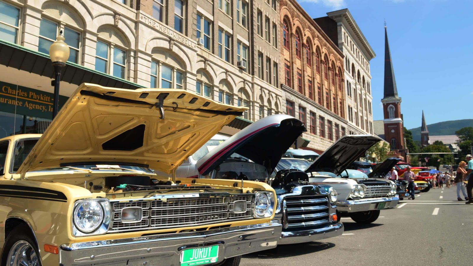 Classic cars line downtown in the annual Motorama in North Adams.