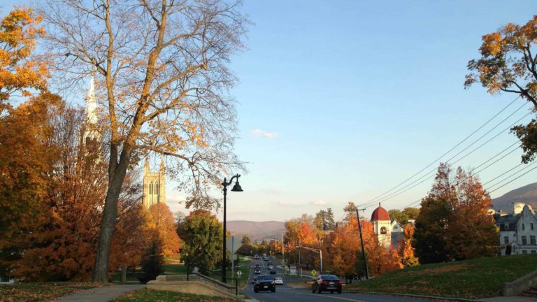 Williams College on a bright fall afternoon.