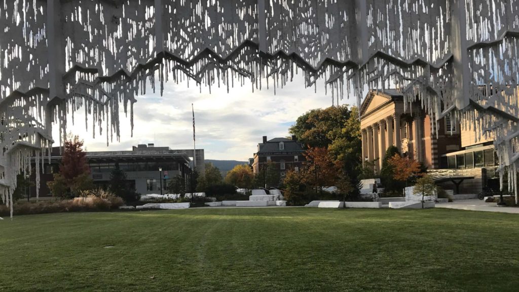 In her first major public art project, Diana Al-Hadid filled the Williams College campus with shapes like melting ice.