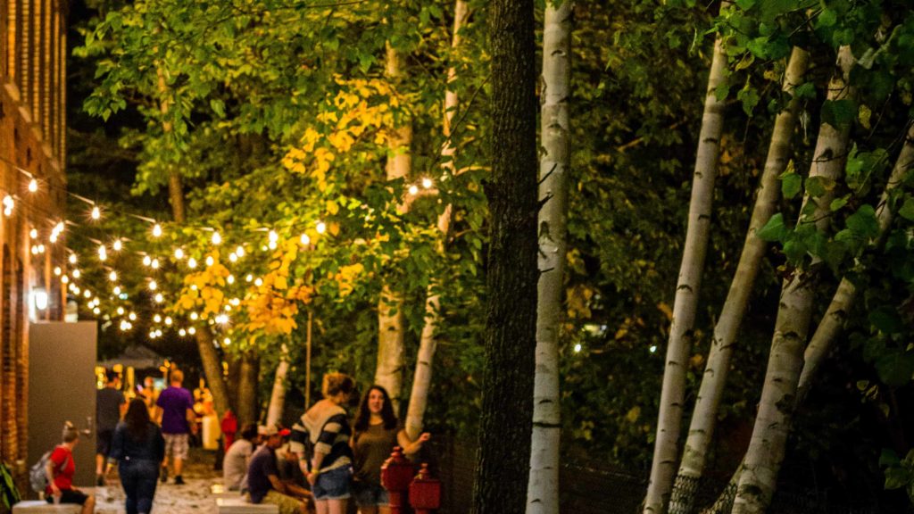 The Chalet at Mass MoCA in North Adams hosts live music outdoors along the Hoosic River Thursdays in July and August.