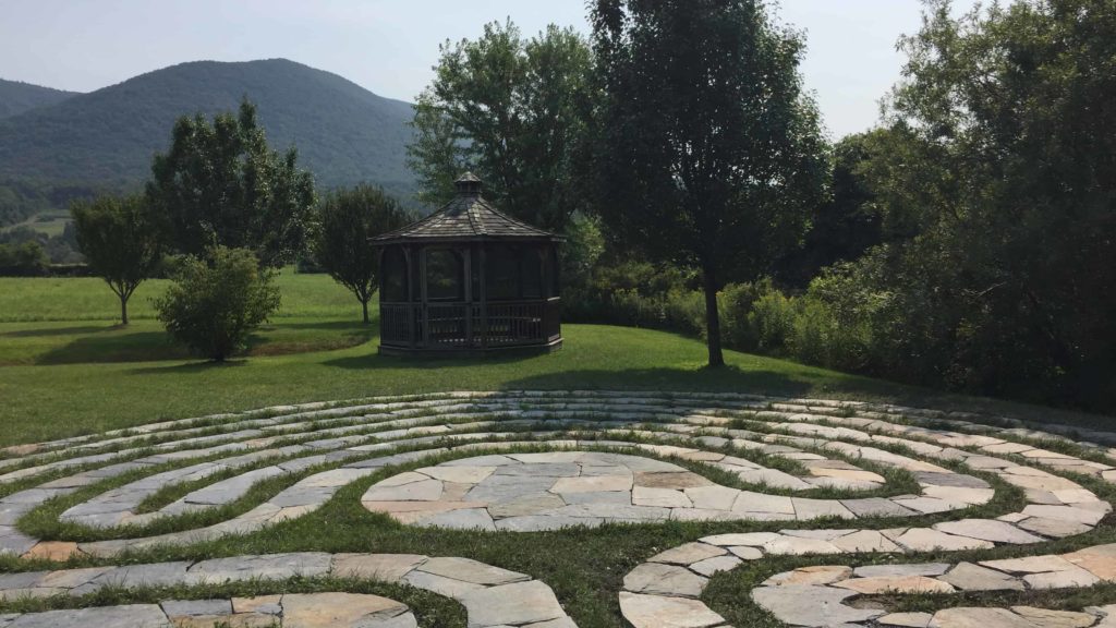 The stone labyrinth at Congregation Beth Israel in North Adams is open to all.