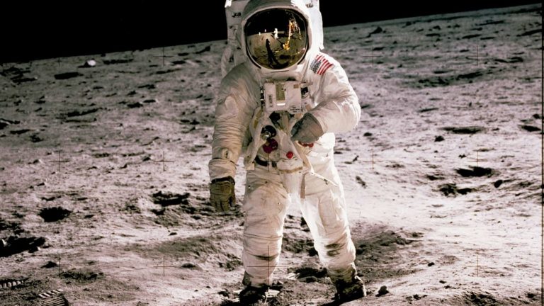 Photograph of Neil Armstrong on the moon from 1969.