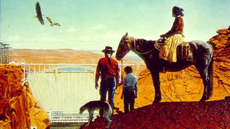 Norman Rockwell's 'Glen Canyon Dam' 1969 painting of the Southwest.