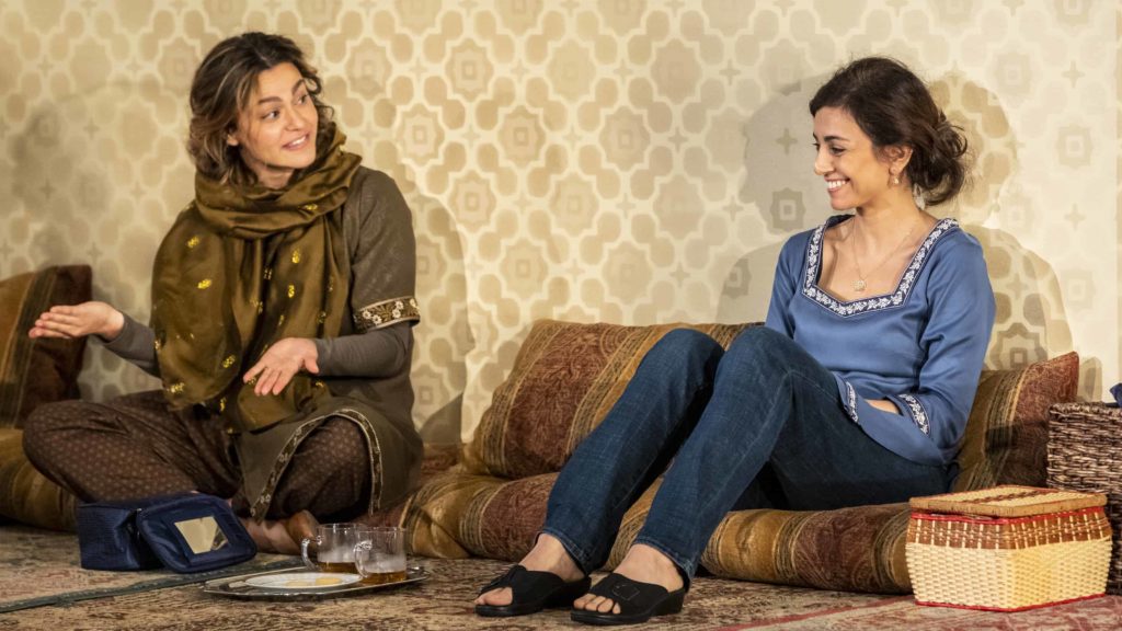 May Calamawy appears as Leila and Marjan Neshat as Afiya in 'Selling Kabul' at Williamstown Theatre Festival. Photo by Joseph O'Malley.