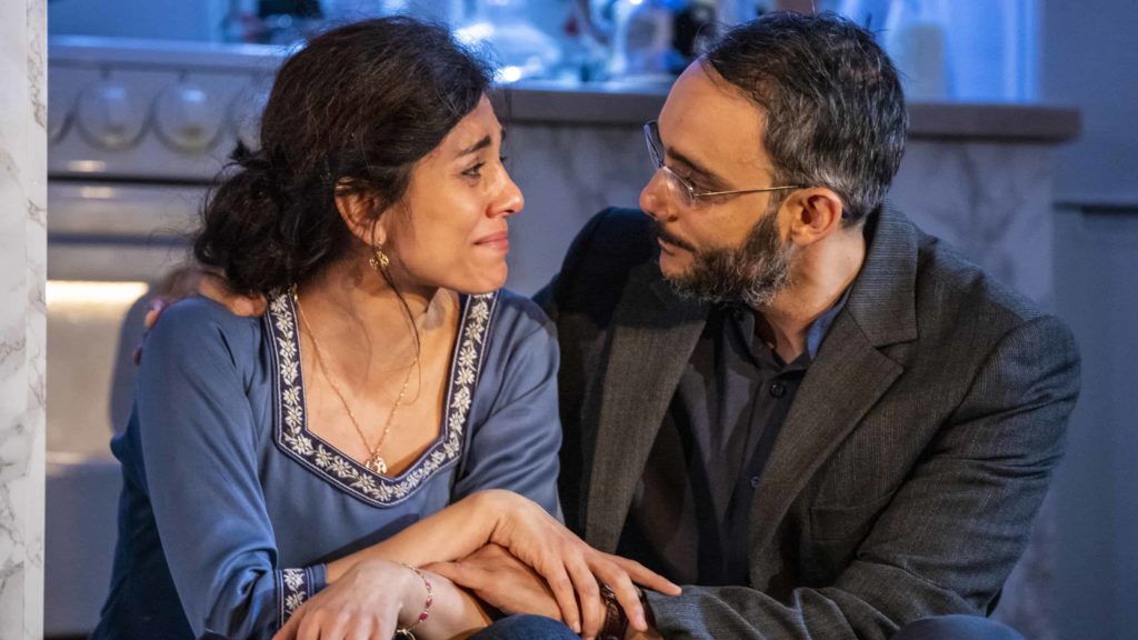 Marjan Neshat and Omid Abtahi appear in 'Selling Kabul' at Williamstown Theatre Festival. Photo by Joseph O'Malley.