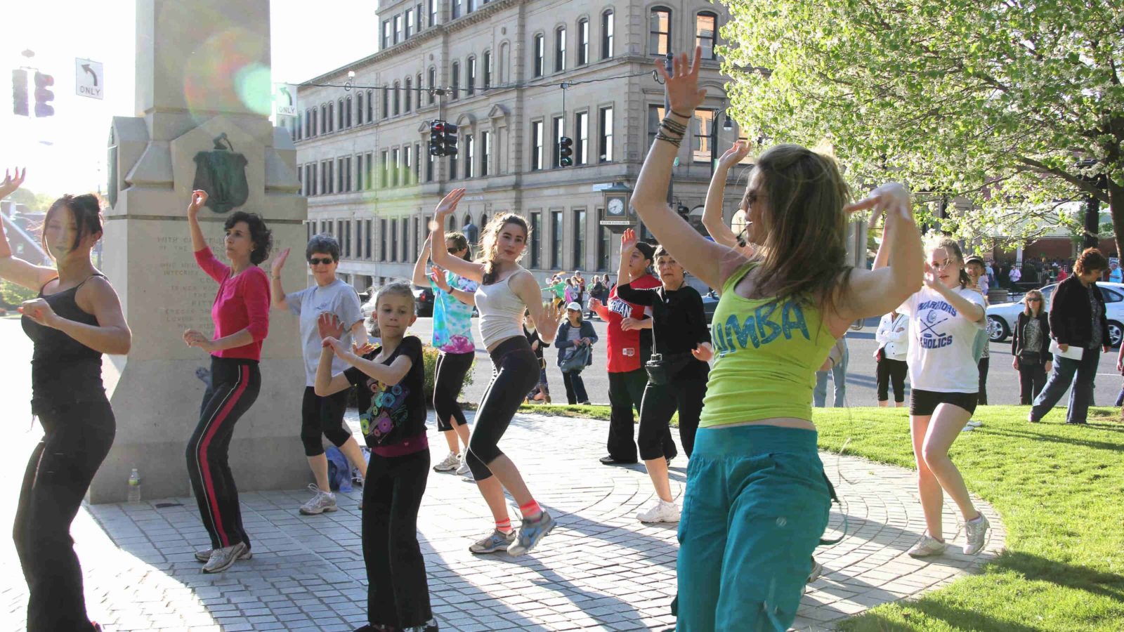 Zumba livens up a Third Thursday street festival in downtown Pittsfield.
