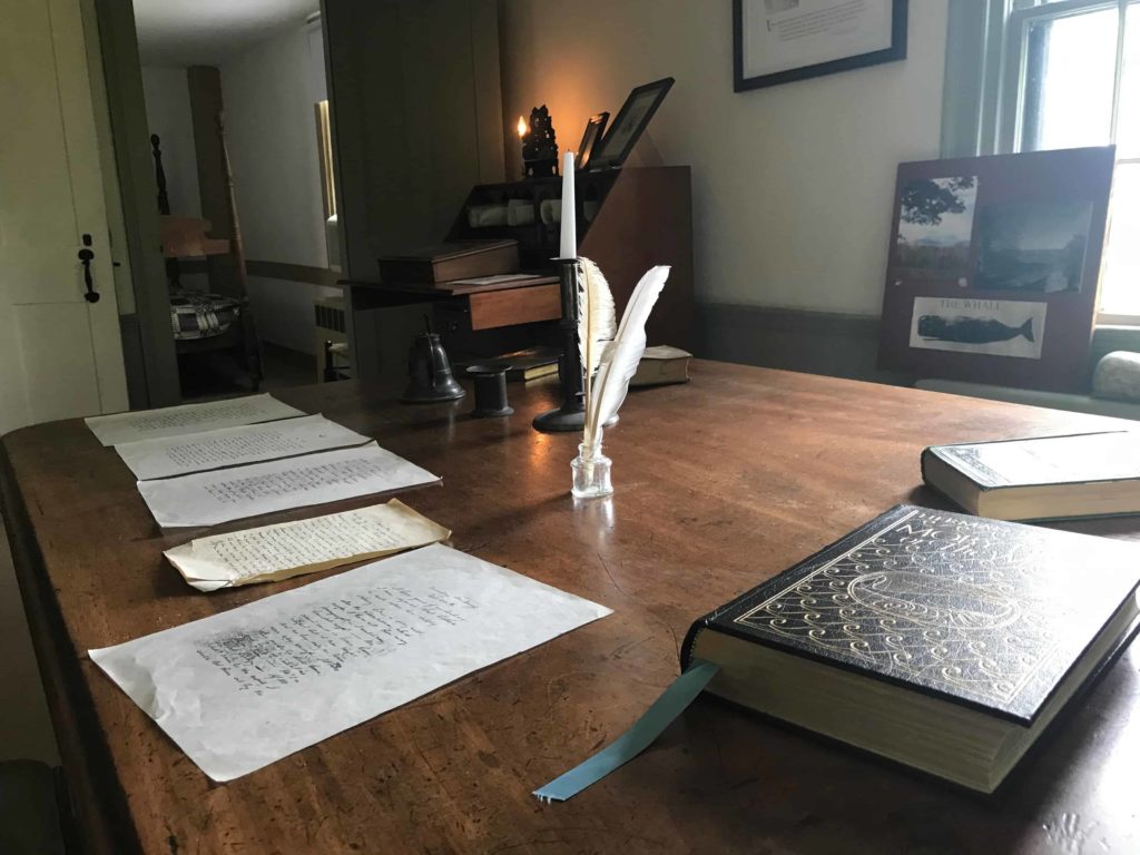 Herman Melville wrote Moby-Dick at his desk at Arrowhead in Pittsfield.