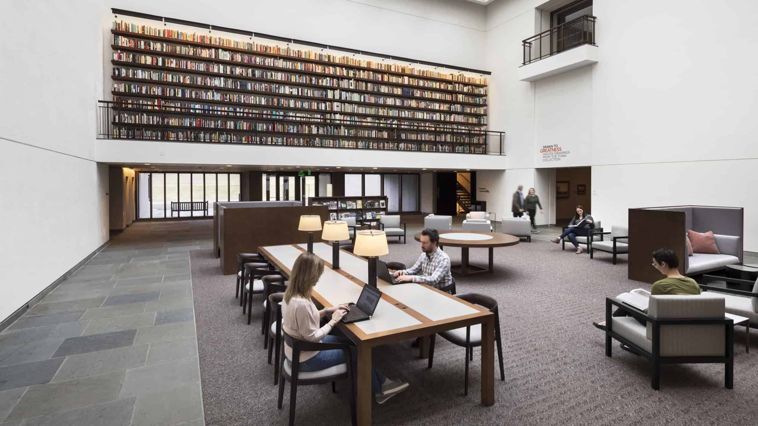 Students study in the reading room at the Clark Art Institute. Photo by James Ewing.