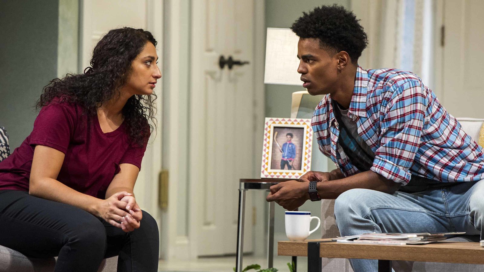 Rasha Zamamiri and Justin Withers appear in Brent Askari’s American Underground at Barrington Stage Company. Photo by Daniel Rader, courtesy of Barrington Stage