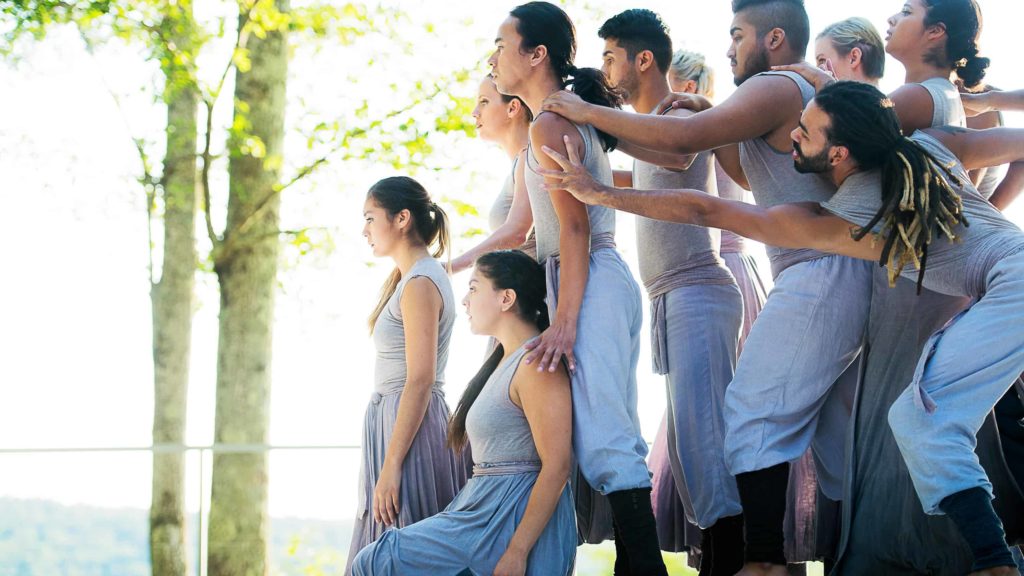 Modesto Junior College dancers perform on the Inside / Out Stage at Jacob's Pillow Dance Festival in Becket. Image courtesy of Jacob's Pillow