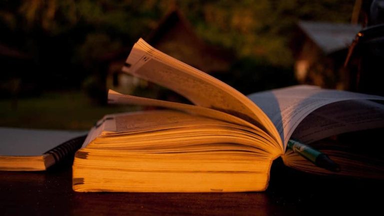 A book quietly opens its pages in golden light. Creative Commons courtesy image.