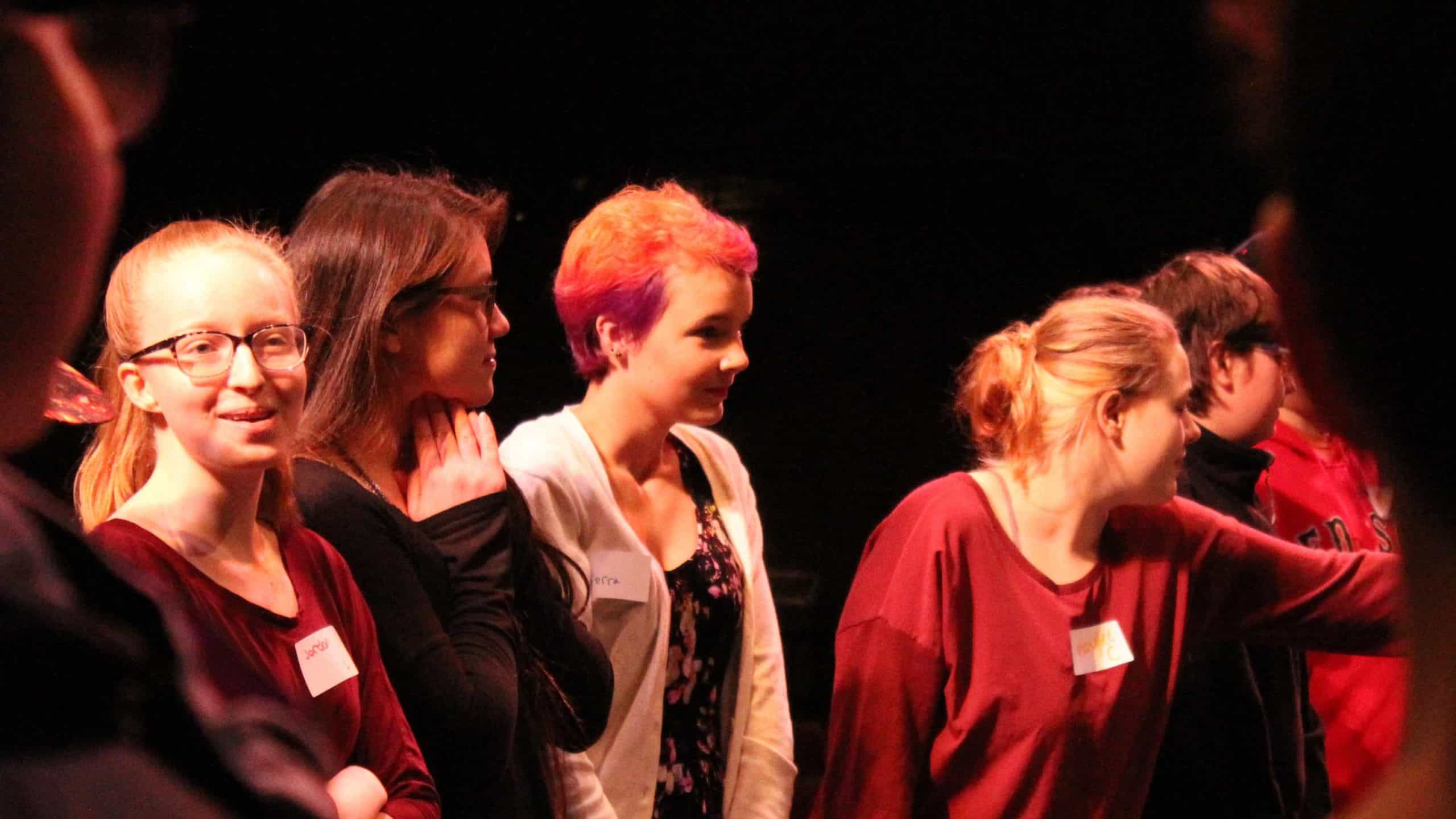 Berkshire teen actors rehearse with Barrington Stage Company's Playwright Mentoring Program (in 2017). Press photo courtesy of Barrington Stage Company.