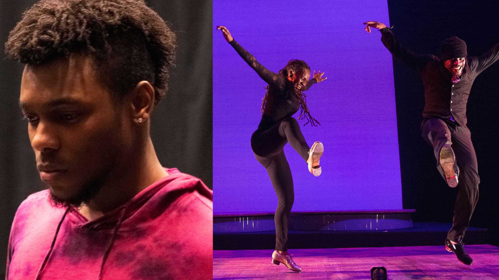 'Bobby' Cius appears in WAM Theatre's production of Pipeline, left, and Rhythm tap master Dormeshia Sumbry-Edwards performs in 'And Still You Must Swing' with tap icons Derick K. Grant, right. Photos courtesy of WAM and the Pillow.