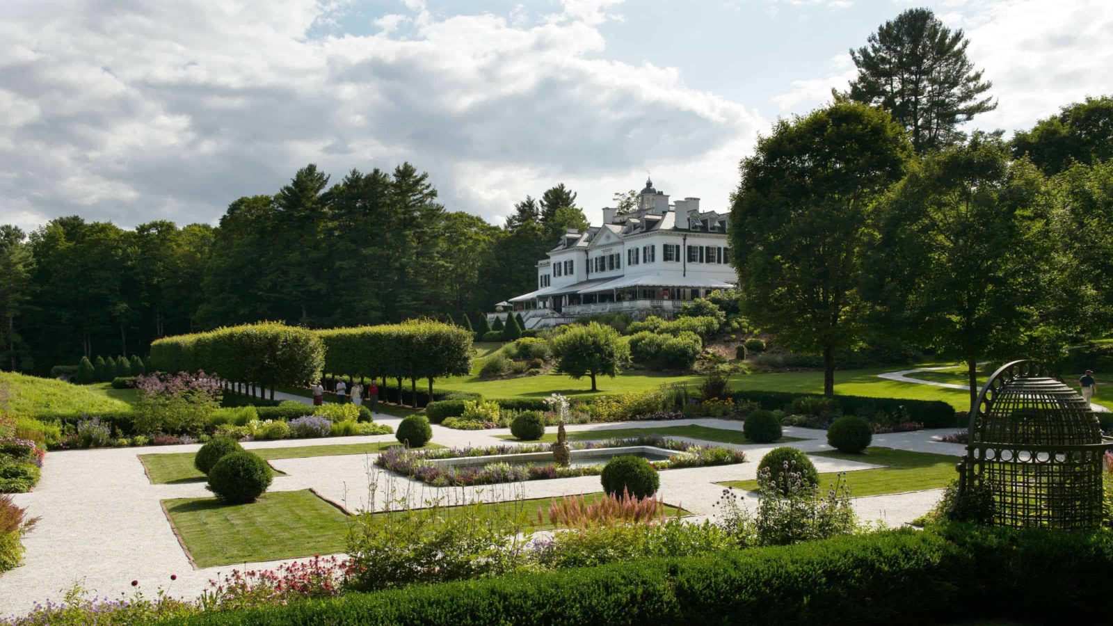 Flower beds show bright color at The Mount, Edith Wharton's historic house in Lenox.