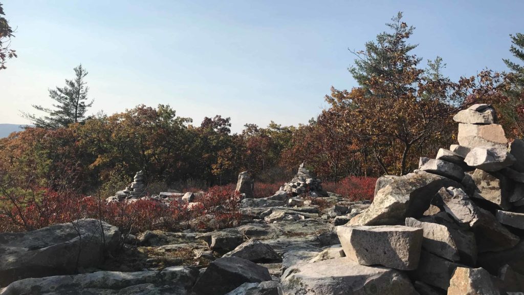 Fall color comes to Pine Cobble and the stacked cobbles of the Ledges in Williamstown.