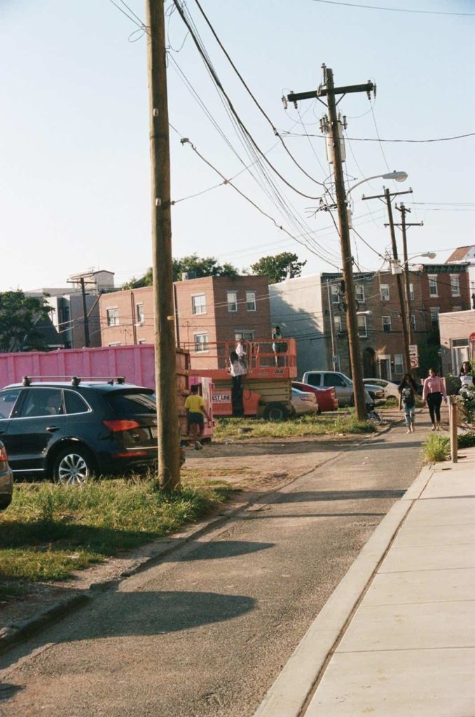 North Philadelphia sidewalk and houses