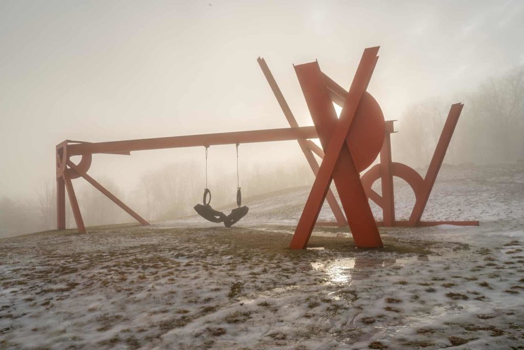 Outdoor sculpture lines the trails A glass ornament takes shape at Salem Art Works. Press image courtesy of SAW.