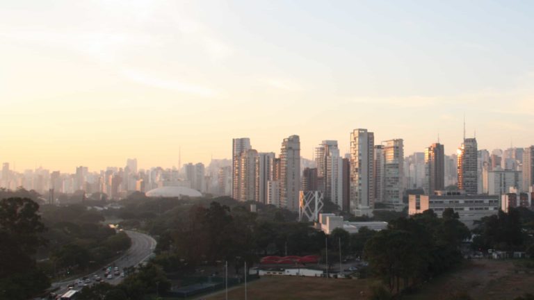 Sao Paulo, Brazil, glows as the sun touches the horizon. Creative Commons courtesy photo.