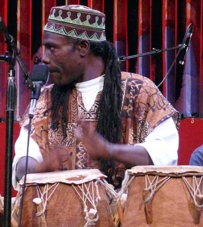 Acclaimed percussionist Kwaku Kwaak Obeng performed in honor of W.E.B. DuBois in Born by a Golden River. Press image courtesy of the Great Barrington RiverWalk.