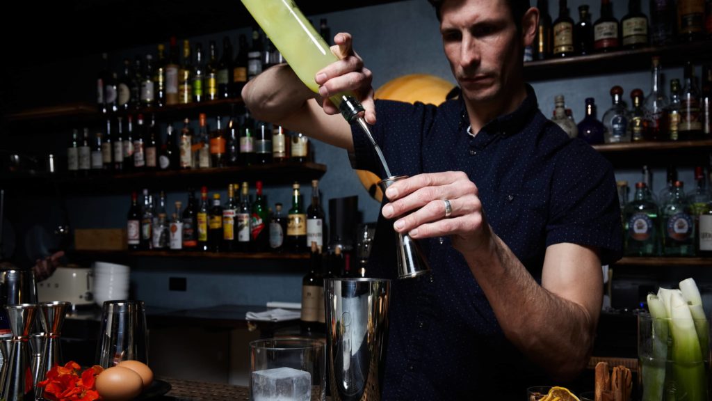 Mixologist Billy Jack Paul pours one out at MoonCloud in Great Barrington.