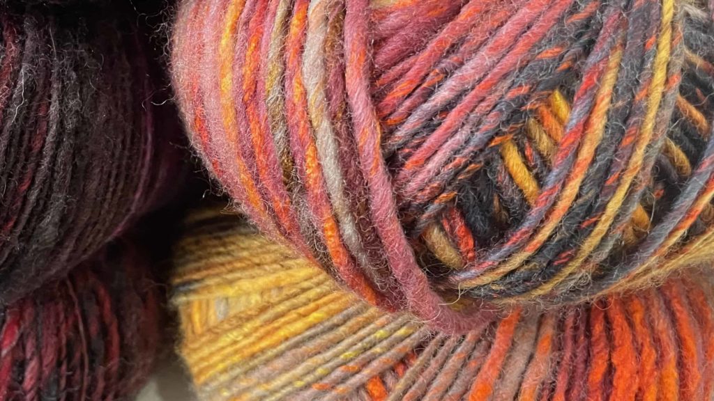Wools spun from natural fibers glow with warm color at Spinoff in North Adams.