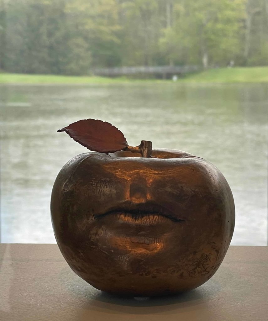 Claude Lalanne's whimsical apple appears in Nature Transformed at the Clark Art Institute.