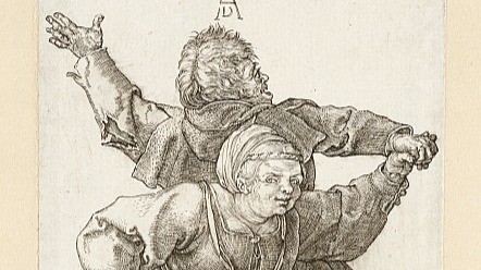 Albrecht Dürer, The Peasant Couple Dancing, 1514. Engraving on paper. Photo courtesy of the Clark Art Institute, 1968.91