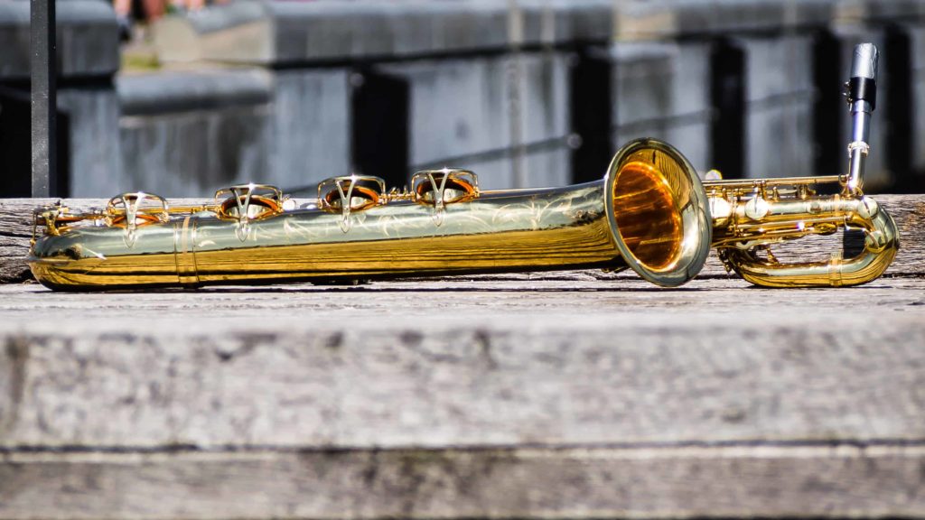 A saxophone gleams in sunlight. Creative Commons courtesy photo.