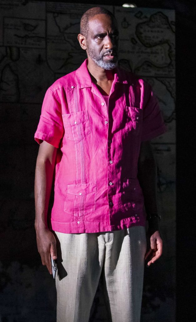 Brian D. Coats performs as Michel, recalling his childhood in Haiti, in Celebrating the Black Radical Imagination. Photo courtesy of Williamstown Theatre Festival.