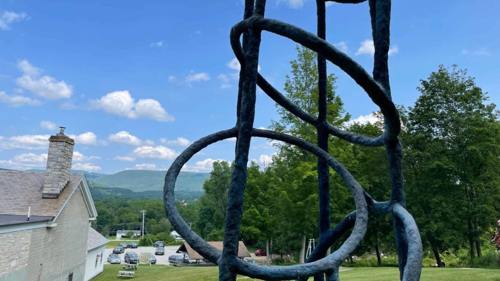 Joe Chirchirillo's Ring tower loops the sky on the hill above the Bennington Museum.