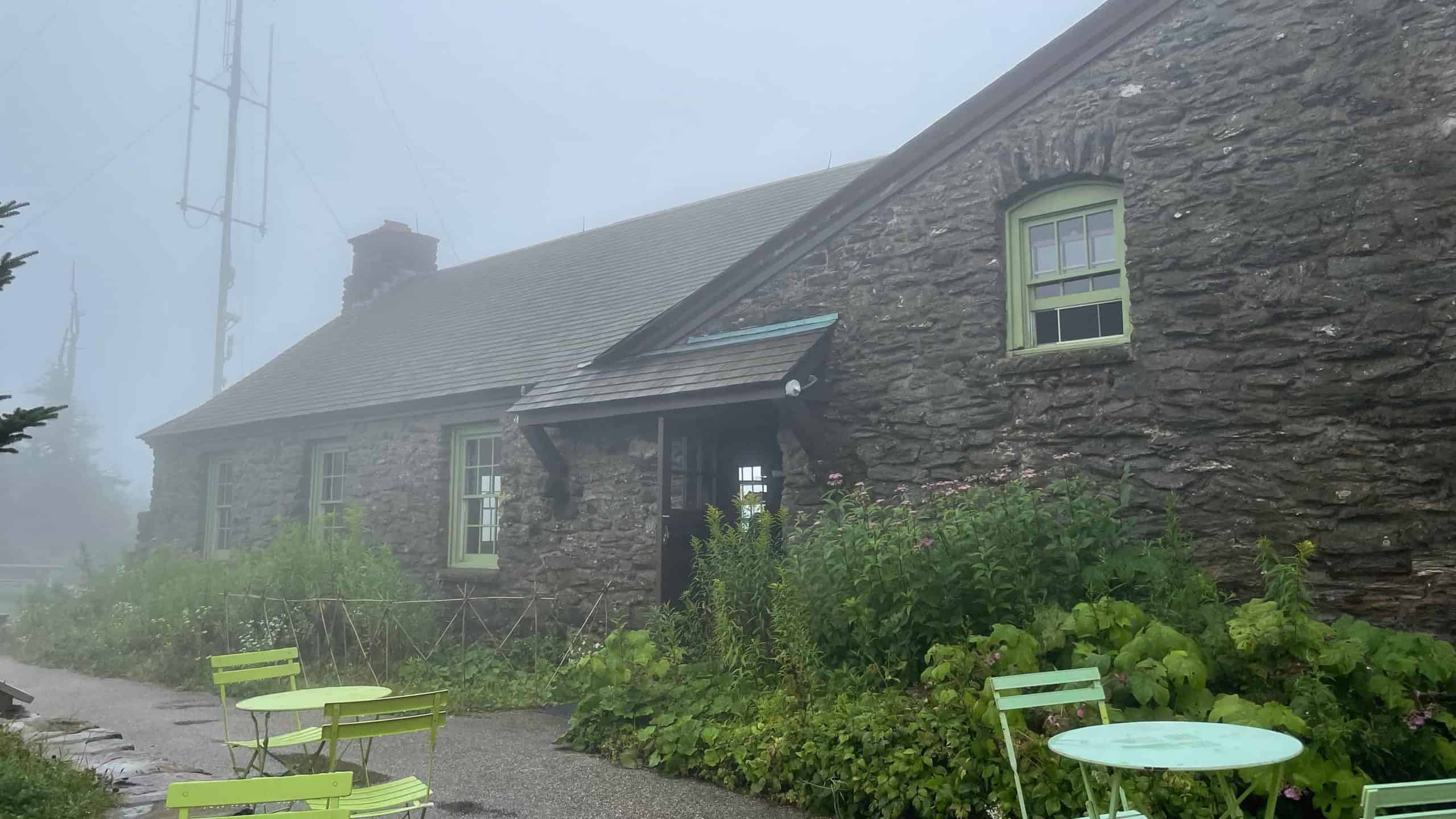 Bascom Lodge offers hot drinks on a damp summer day at the summit of Mount Greylock.