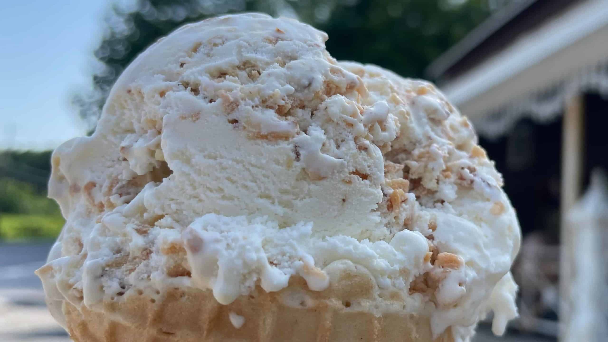 Toasted coconut almond ice cream at the Chocolate Barn.