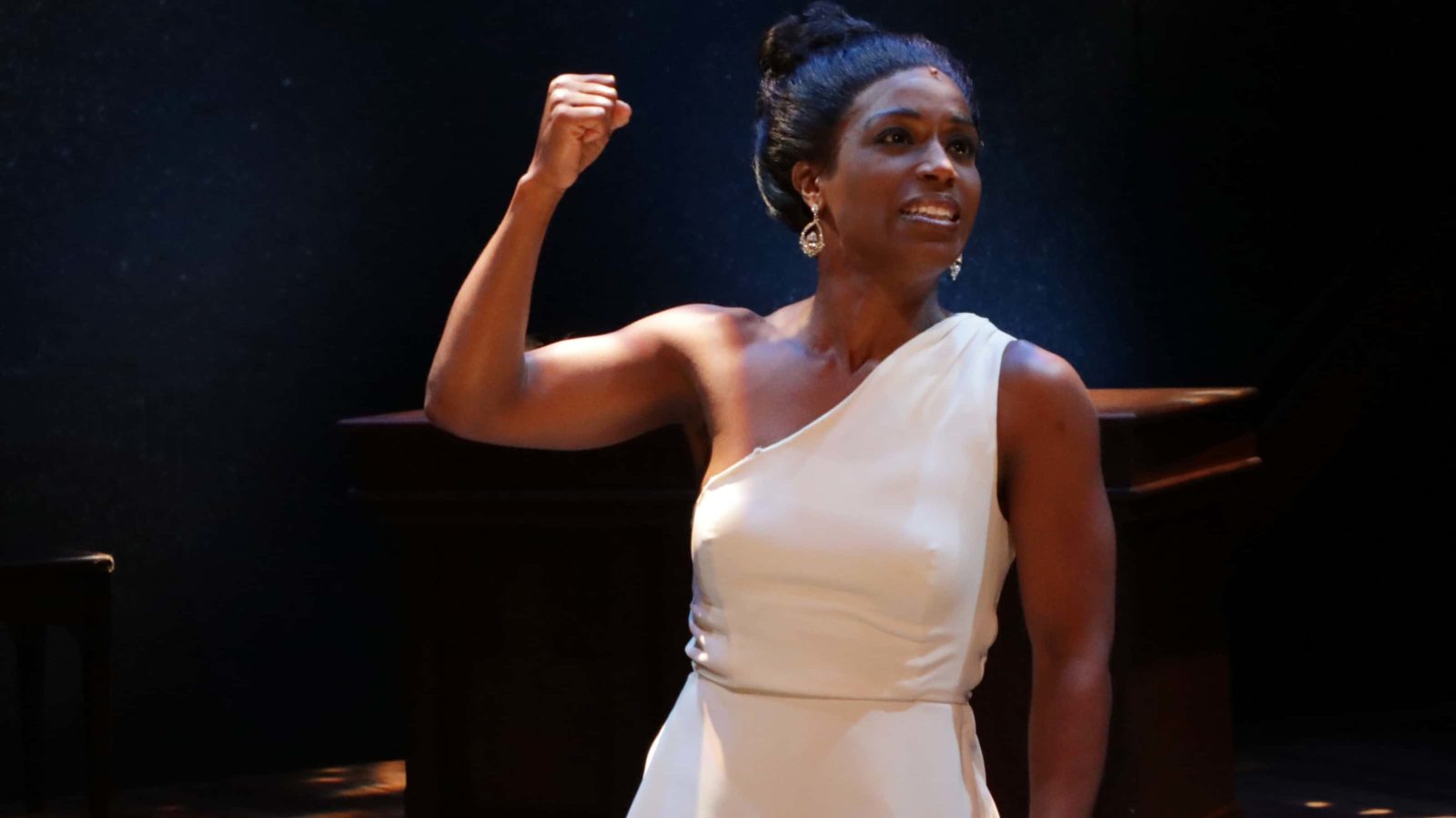 Felicia Curry performs as Nina Simone in Berkshire Theatre Group’s Nina Simone: Four Women, 2021. Press photo courtesy of BTG