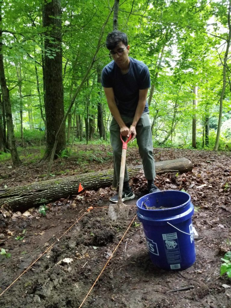 A team of volunteers lend a hand at a dig along the Housatonic River at the site of the 1783 Ox Roast in Stockbridge. Press photo courtesy of the Mohican nation.